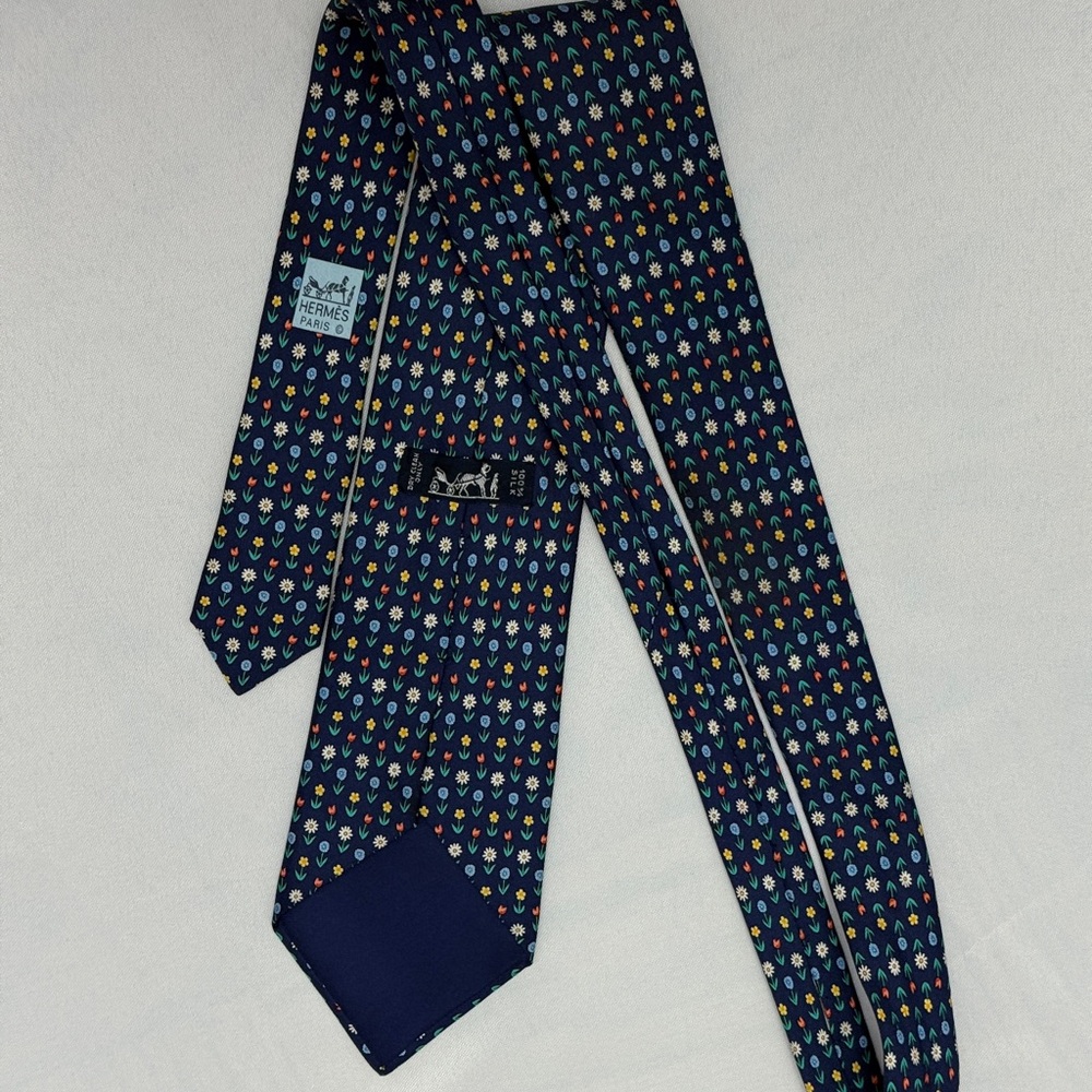 Hermes Multicolor Patterned Tie - image 5